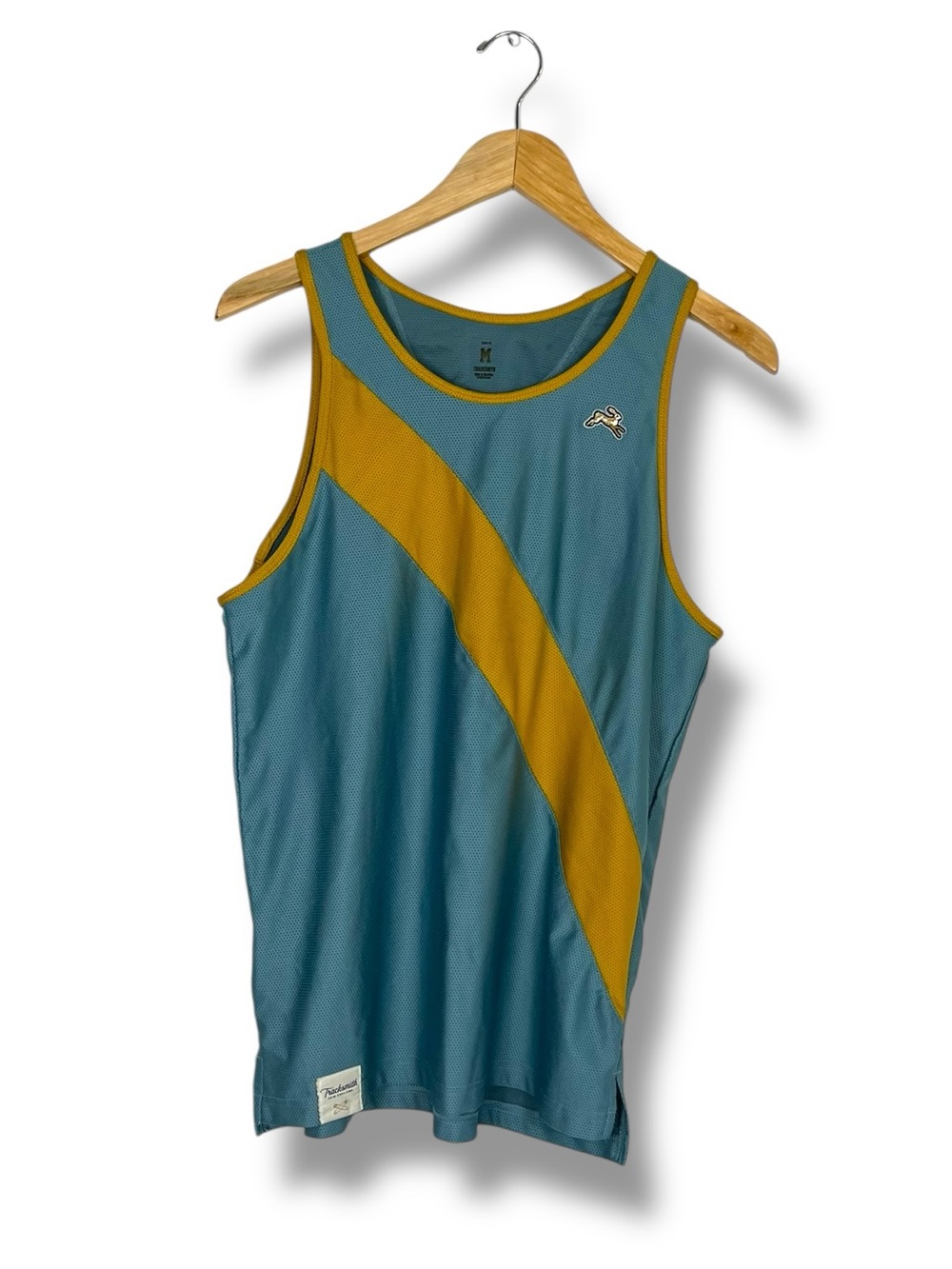 TRACKSMITH Van Cortlandt Singlet - Smoke Blue/Gold - Men's Medium Mesh Logo